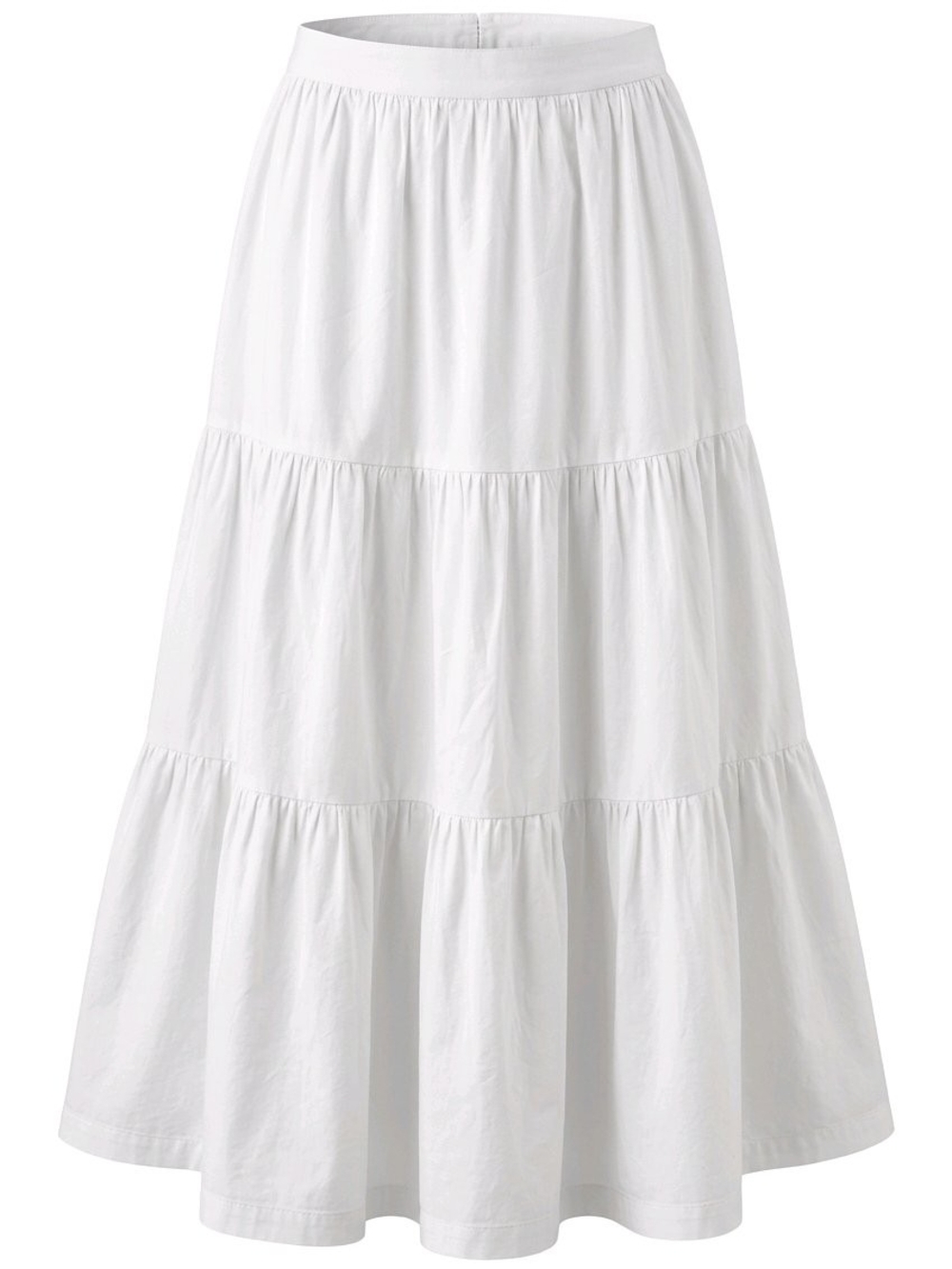 Elie Tahari White Tiered Flowy Maxi Skirt - Size Medium 1164